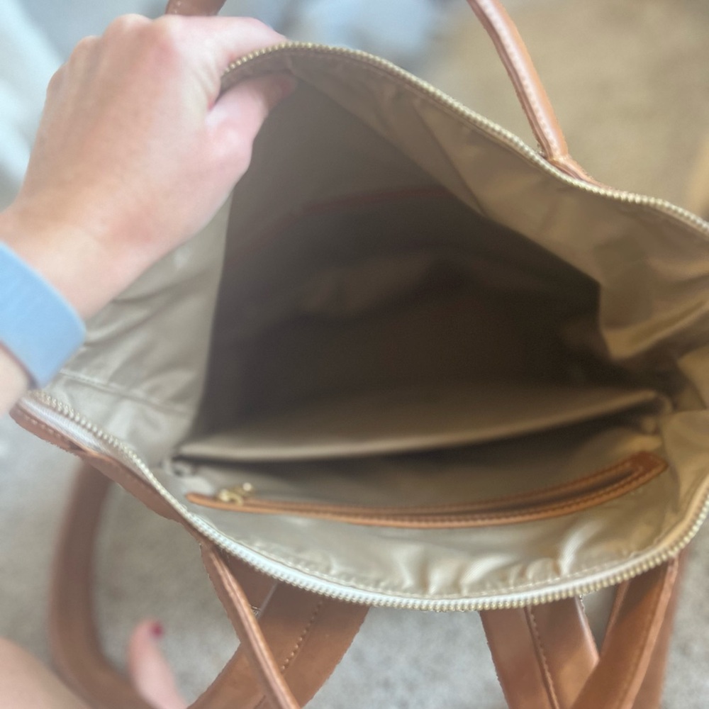 Kelly Moore Tan Leather Backpack - Picture 5 of 6
